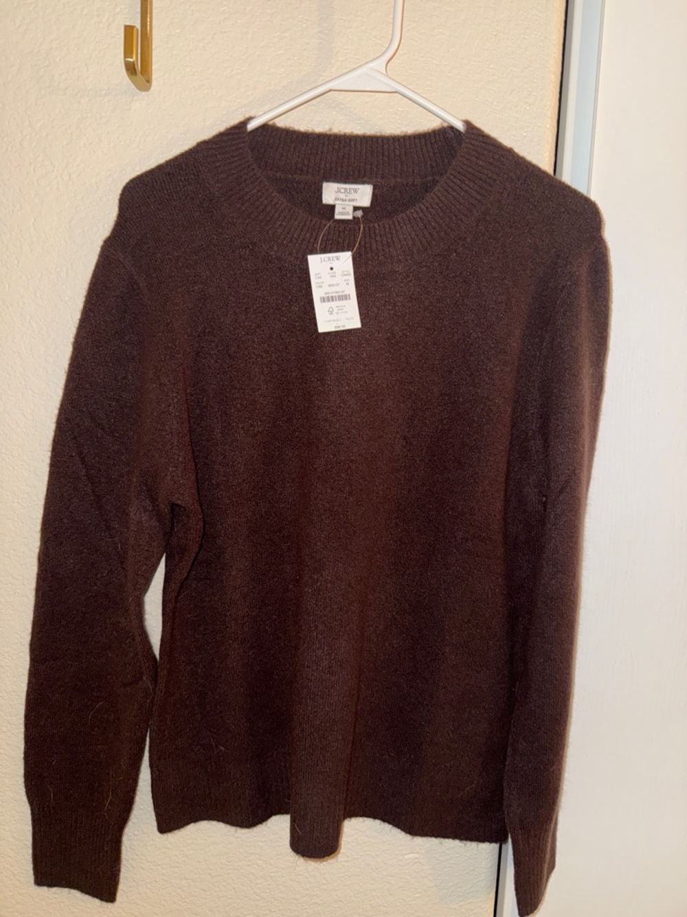 J. Crew Factory Extra Soft Crewneck Sweater in Chocolate Brown